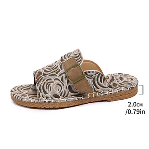 ashion <b>Plus</b> <b>Size</b> Slippers Womens 2025 Summer New Flat-Word Casual Outfit Cool Wholesale231231 - Product Image 6