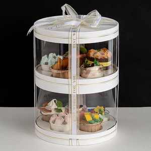 Boîte à cupcakes ronde de 10 pouces et 8 pouces, boîte à gâteaux en plastique pour muffins - Product Image 4