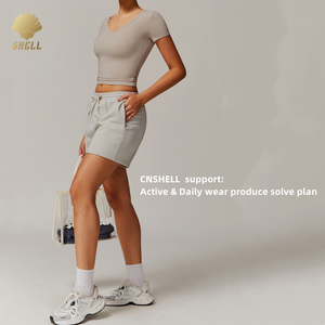 Shorts da ginnastica da donna in spugna di cotone rosso - Product Image 5