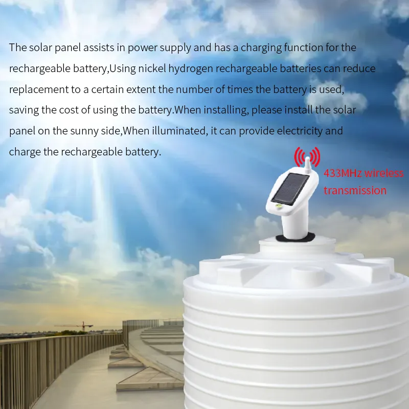 2024 Ultrasone Digitale Waterniveau Gau Zonne-Energie Draadloze Nieuwe Automatische Controle Watertank Meter Lcd-Display Voor Machine Testen