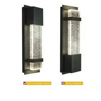 Applique murale LED extérieure en aluminium noir pour jardin éclairage décoratif extérieur IP65 étanche Bulle de verre LED lampes murales