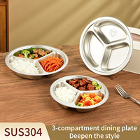 Assiettes creuses classiques en acier inoxydable 304 de qualité alimentaire, polies, différentes tailles pour hôtels, écoles, cafétérias, fêtes