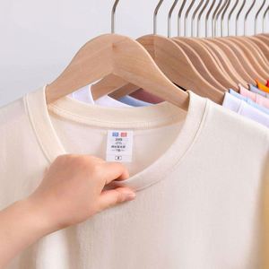 เสื้อยืดสำหรับผู้ชายผ้าฝ้าย100% ย้อมสีล้วนขนาดใหญ่พิเศษปักโลโก้ได้ตามต้องการ - Product Image 2