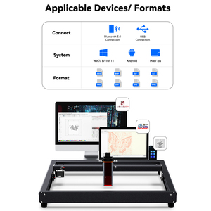 Desktop Diode Laser Engraving Cutting DIY 10W Mini Home <b>Printer</b> 450nm Wood Acrylic PVC Carving DXF Laser Engraving Hines - Product Image 6
