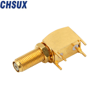 Conector hembra BMA chapado en oro con brida, montaje en Panel de 2 orificios, conectores coaxiales RF rectos, adaptador SMA de latón, comunicación PCB