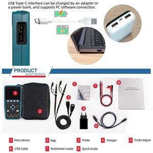 Osciloscopio <span class=keywords><strong>Digital</strong></span> 50Mhz Ancho de Banda 2 Canales 3,5 "TFT <span class=keywords><strong>Mini</strong></span> Osciloscopio Fuente de Señal 2 en 1 Osciloscopio y Multímetro - Product Image 6
