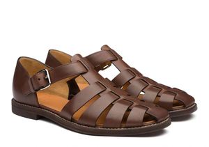 Sandalias de Verano para Hombre, Marca de Diseño 2026, Transpirables, de Cuero, Planas, Estilo Casual para Caminar, Zapatos para Exteriores - Product Image 5