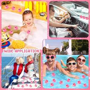 Mini in Bulk Squeaky Rubber Ducks <b>Bath</b> Toys Tiny Float Bathtub Duckies Baby Shower Party Favor for Birthday Car Decor Supplies - Product Image 2