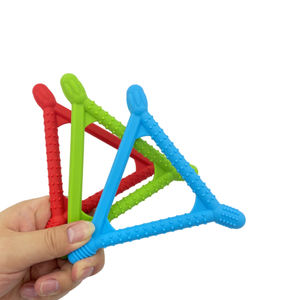 Nuevo bebé masticar triángulo texturizado ladrillos masticables dentición silicona sensorial masticar Collar para niños autismo dispositivo Motor Oral - Product Image 4