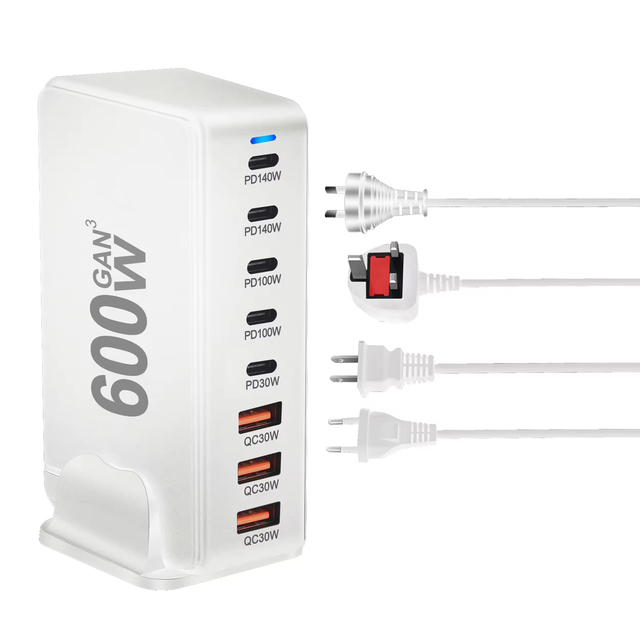2026Hot 600W GaN Desktop Charger PD3.1 QC3.0 PC Multi-function 28V5A 140W Adapter Travel Smartphone Tablet Laptop Charging