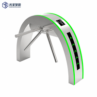 Portillon tripode RFID de contrôle d'accès, barrière piétonne à 3 bras de hauteur de taille avec indicateurs directionnels LED pour bureau