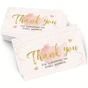 Carte de vœux personnalisée de haute qualité pour mariage et affaires, aspect feuille d'or de luxe, carte postale de remerciement en papier, pour le shopping - Product Image 3