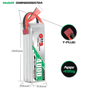 GNB GAONENG 4000mAh 6S 22,2 V 70C 140C RC LiPo Batería Alta descarga C Clasificación Rendimiento Helicóptero - Product Image 3