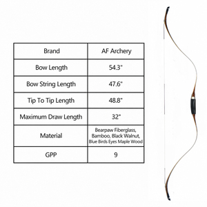 Arco Recurvo AF Archery <span class=keywords><strong>de</strong></span> 20-50 Libras y 54 Pulgadas, Color Azul Natural <span class=keywords><strong>Ojo</strong></span> <span class=keywords><strong>de</strong></span> Pájaro, Arco Tradicional para Caza al Aire Libre - Product Image 3