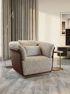Sofá individual de tela con relleno de esponja cuadrada minimalista JM 970x870x780mm |   Uso en Apartamentos y Villas |   Personalizable por OEM - Product Image 1