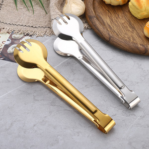 Multi Function 201 Stainless Steel Food Clip Home Kitchen Cooking Bread Pasta Barbecue Gold <strong>Serving</strong> <strong>Tongs</strong> - Product Image 3
