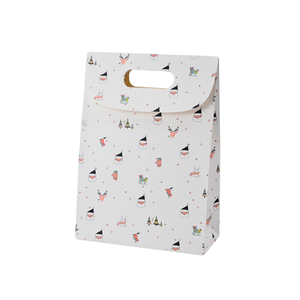 도매 사용자 정의 색상 메리 크리스마스 선물 종이 가방 다이 컷 종이 가방 재사용 가능한 후크 및 루프 스위치 핸들 - Product Image 3