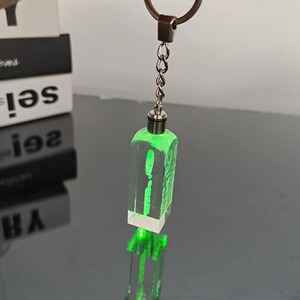Wholesale New Design K9 Customize 3D <b>CUBE</b> Blank Led <b>Light</b> Crystal Keychain for Souvenir Gifts - Product Image 2