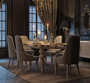 Đồ NỘI THẤT PHÒNG ăn cao cấp chạm khắc chân gỗ cổ điển bàn ăn đặt 10 chỗ Nhà Hàng bàn ăn bằng đá cẩm thạch - Product Image 5