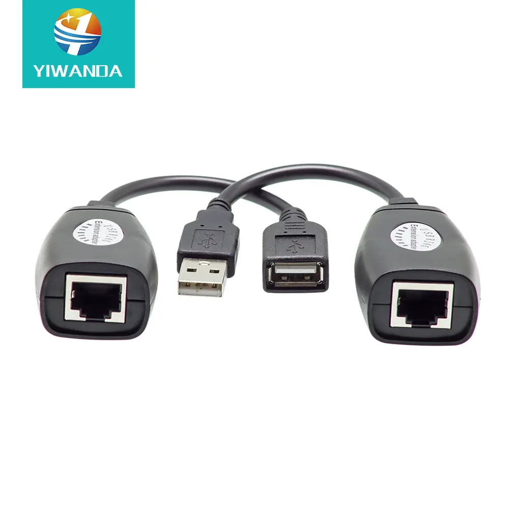 USB to RJ45 Lan Extension Adapter Cable USB Over Ethernet RJ45 Extender Adapter Cat5 Cat5E Cat6 50m 150ft Extension Adapter