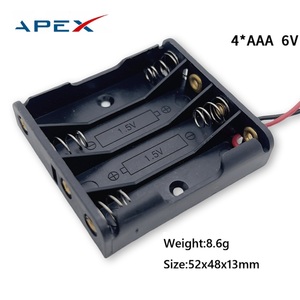 Boîte à piles 1/2/<span class=keywords><strong>3</strong></span>/4/6/8 AAA avec couvercle, interrupteur, côte à côte avec fil 140 mm, alimentation 6 V - Product Image 4