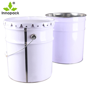 Heavy Duty 15L <strong>White</strong> Metal Bucket with Handle Lever Lock Lid Heavy Duty 15L Industrial Storage Pail for <strong>Paint</strong> - Product Image 2