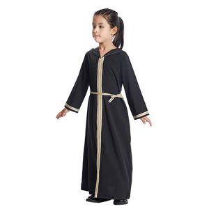 <span class=keywords><strong>Abbigliamento</strong></span> Islamico alla Moda, Abito Lungo con Cappuccio e Lacci per Bambine, Abaya Musulmana per Ragazze - Product Image 2