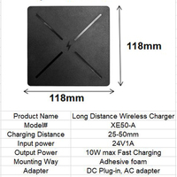 Chargeur sans fil à induction invisible OEM 10W 50mm pour téléphones Chargement de bureau en bois dur OTP OVP Emballage Design personnalisable