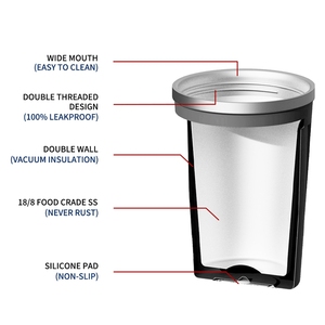 Tasses à café mignonnes portables à double paroi Watersy 380ML gobelet de voyage tasse à vide isolée avec couvercle en corde - Product Image 4