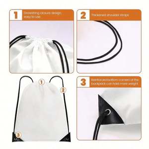 2024 New Designed Logo Wholesales Low Price Advertising 100% Polyester Cotton Oxford Gym Custom Sports <b>Backpack</b> <b>Drawstring</b> Bag - Product Image 4