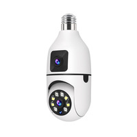 Caméra ampoule WiFi double objectif 4MP, caméra de plafond, surveillance domestique, sécurité intelligente, surveillance réseau, lampe intérieure, double caméra
