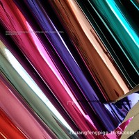 Tissu miroir TPU pour chaussures, sacs, sacs à main, bijoux, vêtements, avec base en cuir PU et effet miroir laser métallique décoratif, Guangzhou 0.8mm