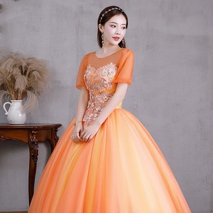 Evening Gown Ball Gown O-Neck Chiffon Empire Waist Candy Color Women's Dress - Product Image 3