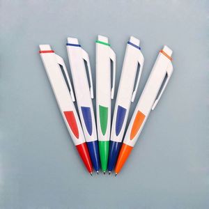 Fournitures de bureau en gros, prix bas, stylo à bille en plastique blanc de luxe, pas cher, carré, personnalisable, publicité avec logo - Product Image 3