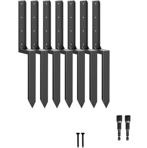 Soporte de Anclaje Tipo L para Postes de Cerca, Kit de Reparación de Cercas de Acero Preperforado, Inserto Resistente para el Suelo para Cercas de Jardín - Product Image 1