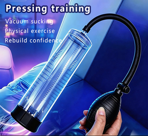 Agrandisseur de pénis gonflable en forme de grenade avec pompe manuelle, manchon en silicone, jouet pour adultes pour hommes, prise ferme, étanche, portable - Product Image 6
