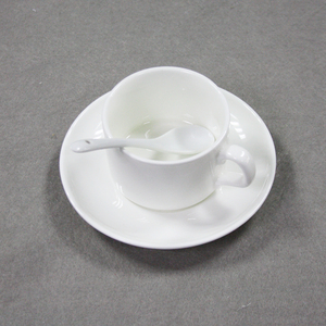 Luxo 150ml Classic Sublimation Impressão Canecas Cerâmicas Bonito Chá Xícara e Pires Conjunto Branco Copos de Café com Placa Sobremesa - Product Image 3