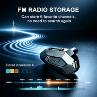 Casque de moto avec écouteurs Maxto T8, intercom de groupe pour casque, 24 motards, avec radio FM et partage de musique