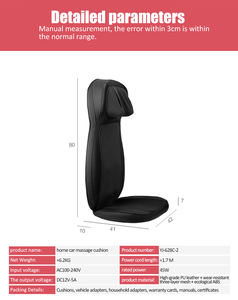 Masseur dorsal et cervical Shiatsu, coussin de siège de <span class=keywords><strong>massage</strong></span> dorsal avec fonction de chaleur, pétrissage profond, <span class=keywords><strong>auto</strong></span>-masseur avec vibrations - Product Image 6