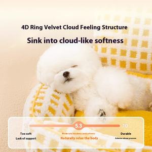친환경 트렌디한 고양이와 강아지 강아지 침대 이동식 빨 기능을 갖춘 소형 개 애완 동물 매트 사계절 테디 소파 - Product Image 3