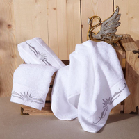 Ensemble de 3 serviettes en coton 100% tissé, à boucles, très absorbantes, séchage rapide, antimicrobiennes, écologiques, douces, moelleuses, couleur unie
