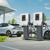 Chargeur rapide DC mural 30kW-60kW avec connecteur CCS2 CHAdeMO pour lieu de travail et petit bureau