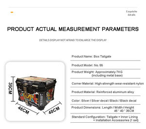Caja <span class=keywords><strong>trasera</strong></span> de motocicleta de gama alta 55L Caja superior Cajas traseras de motocicleta <span class=keywords><strong>Maleta</strong></span> de viaje apta para todas las motocicletas - Product Image 6