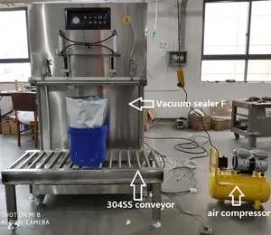 Máquina de sellado al vacío externo con forma de ladrillo, máquina de envasado al vacío de granos y nueces, sellador vertical de bolsas de plástico