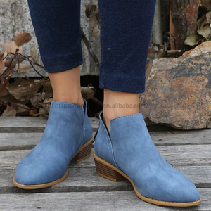 Botas de Mujer de Lujo, Estilo Británico, Color Sólido, Tacón de Diseñador, Botines Casuales para Dama - Product Image 6