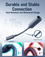 Câble adaptateur CC-CC Starlink Mini Premium, étanche, mâle-femelle, gaine PVC robuste, fiable, pour alimentation de bureau/voiture