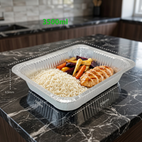 Barquette rectangulaire jetable en aluminium de qualité alimentaire, boîte en aluminium argentée, plateau en aluminium, assiette, boîte à lunch