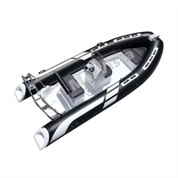 Bateau semi-rigide de luxe gonflable RIB480 de 16 pieds, bateau de patrouille haute vitesse, tube Hypalon/PVC, plongeur