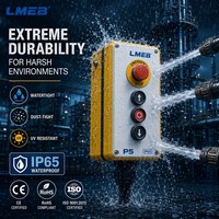 Estructura electrónica IP65 Caja de control de interruptor de botón pulsador ABS de 22mm Operación momentánea de 3 orificios 10A Máx. Corriente 220V Máx. 1NO1NC