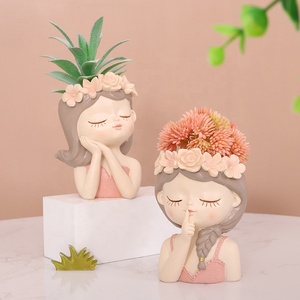 4 styles Nordic Cartoon Fairy Resin Tabletop Creative Horticulture Bonsai Succulent Green Plant Container Flower Pot à vendre - Product Image 3